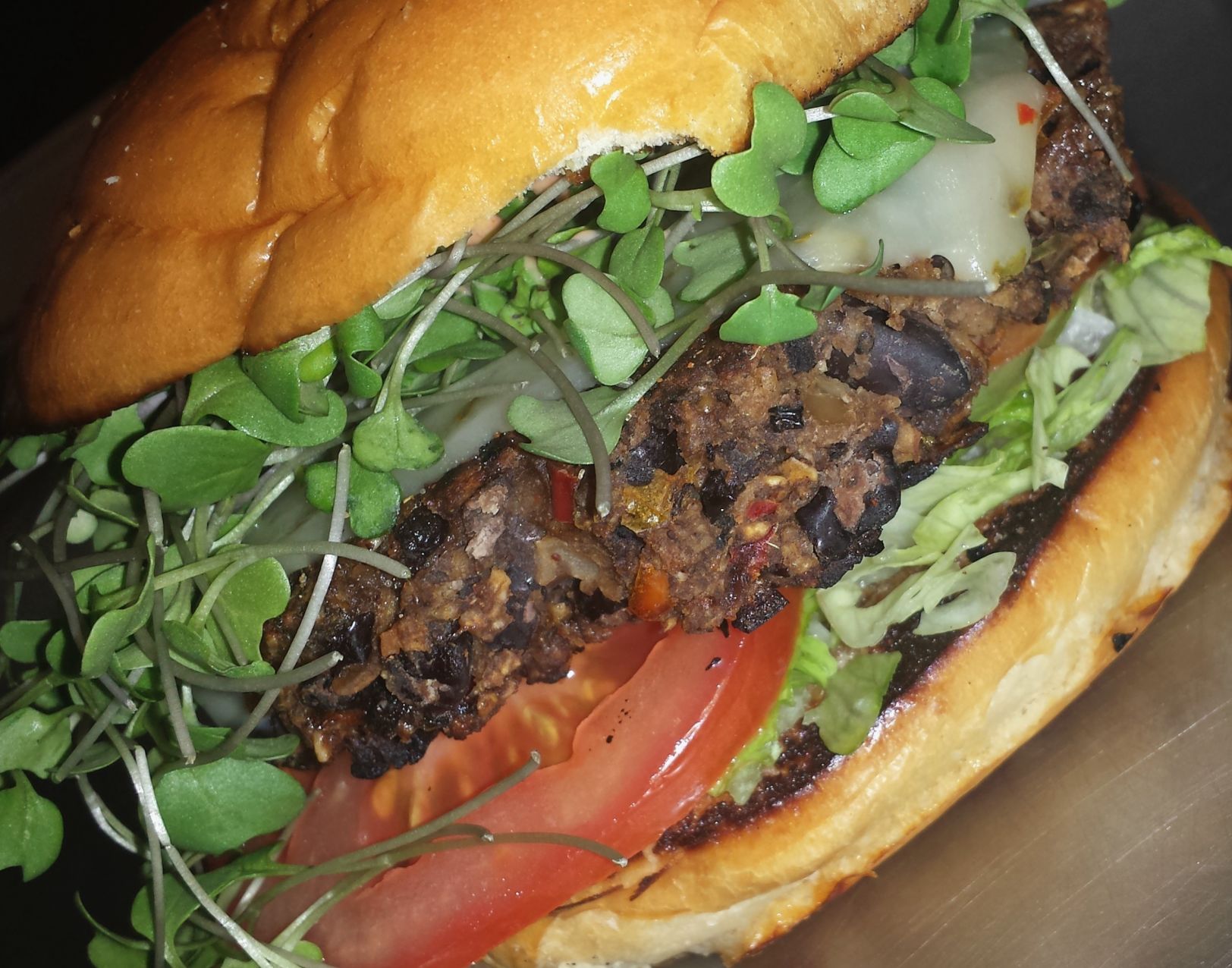 Cast Iron black bean burger